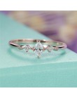 ROMAD Marquise Cut pierścionek zaręczynowy dla kobiet trzy kamień klastra dla nowożeńców pierścionki biżuteria ślubna delicje da