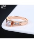 6 przedmioty klasyczne cyrkonia na zawsze obrączki dla kobiet różowe złoto kolor Solitaire dżetów miłośników pierścień biżuteria