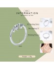 BAMOER 925 srebro błyszczące serce wyczyść CZ Anel kobiet pierścień kobiety ślub zaręczyny biżuteria SCR215
