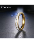 CACANA pierścienie ze stali nierdzewnej dla kobiet małe CZ Surround spersonalizowane mody biżuteria hurtowych, ale nie gwarantuj