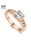 6 przedmioty klasyczne cyrkonia na zawsze obrączki dla kobiet różowe złoto kolor Solitaire dżetów miłośników pierścień biżuteria