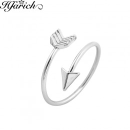 Hfarich 2018 klasyczny srebrny kolor strzałka pierścień moda pierścień dla kobiet regulowany pierścionek zaręczynowy prezent ślu