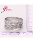 JEXXI 2019 marka moda 925 Sterling Silver biżuteria Cubic cyrkon kryształowy pierścionek zaręczynowy obrączki dla kobiet Anillo 