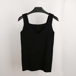 GOPLUS 2019 wiosna Crop Top dzianiny Tank topy kobiety Plus rozmiar rękawów Sexy V Neck T-shirt kamizelka kobiet Casual Camis st