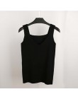 GOPLUS 2019 wiosna Crop Top dzianiny Tank topy kobiety Plus rozmiar rękawów Sexy V Neck T-shirt kamizelka kobiet Casual Camis st