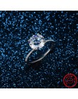2018 klasyczne luksusowe prawdziwe solidna 925 Sterling srebrny pierścień 3Ct 10 serca strzały cyrkon biżuteria ślubna pierścion