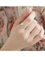 Hot moda regulowane pierścienie kolor złoty i srebrny Plated życzeniowe kwiat liście i gałęzie Finger pierścienie dla kobiet biż