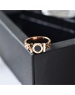Martick gorące pierścienie kobiety pierścienie ze stali nierdzewnej czarny cyframi rzymskimi pierścienie różowe złoto kolor Holl