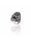 Tygrys pierścień dla mężczyzn biżuteria w stylu Vintage Punk pierścionki męskie Steampunk Hollow pierścienie ze stali nierdzewne