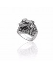 Tygrys pierścień dla mężczyzn biżuteria w stylu Vintage Punk pierścionki męskie Steampunk Hollow pierścienie ze stali nierdzewne