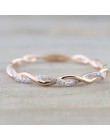 Gorąca sprzedaż 1 PC Trendy srebrny różowe złoto kolor klasyczny Twist liny cyrkoniami Ring Finger dla kobiet modny ślubny preze
