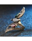 W stylu Vintage Boho duże skrzydła pierścień antyczne złoto Gemini pierścienie dla kobiet moda komunikat turcji indyjska biżuter