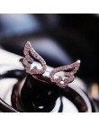 Regulowany Angel Wings pierścień Micro Pave cyrkon złoty kolor pierścienie dla kobiet moda pierścionki biżuteria bague femme kob