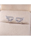 Regulowany Angel Wings pierścień Micro Pave cyrkon złoty kolor pierścienie dla kobiet moda pierścionki biżuteria bague femme kob