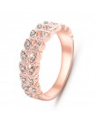 NJ92 gorąca sprzedaż złota róża kolor liści pierścienie dżetów kryształ pierścienie dla kobiet wysokiej jakości moda biżuteria ś