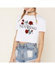 Kobiety, który po list róża Crop Top z krótkim rękawem koszulki z krótkim rękawem kobiety marka nowy Casual Tees lato kobiet T S