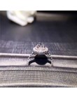 CC S925 srebrne wesele ślub wesele pierścionki dla kobiet Charms królowa księżniczka pierścień okrągły różowy kamień ślubne zarę