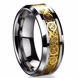 Biżuterii ze stali nierdzewnej smok pierścień mężczyzna biżuteria Wedding Band męski pierścień dla miłośników prezent walentynko