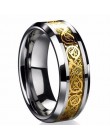 Biżuterii ze stali nierdzewnej smok pierścień mężczyzna biżuteria Wedding Band męski pierścień dla miłośników prezent walentynko