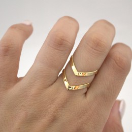 SMJEL 2019 nowych moda Boho podwójne linie V Chevron pierścienie dla kobiet prezent proste geometria Bague Dainty pierścienie Fe