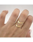 SMJEL 2019 nowych moda Boho podwójne linie V Chevron pierścienie dla kobiet prezent proste geometria Bague Dainty pierścienie Fe