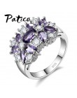PATICO czysta 925 Sterling Silver musujące pierścionki dla kobiet dziewczyn Brilliant CZ kryształ ślub zaręczyny biżuteria lato 