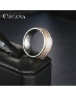 CACANA pierścienie ze stali nierdzewnej dla kobiet trzy kolory linii Trendy spersonalizowane ślub pierścień kobiety Party biżute