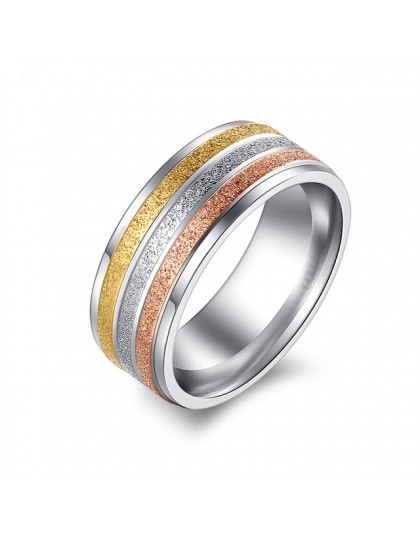 CACANA pierścienie ze stali nierdzewnej dla kobiet trzy kolory linii Trendy spersonalizowane ślub pierścień kobiety Party biżute