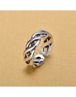 925 Sterling Silver otwarte pierścienie dla kobiet oryginalne ręcznie robione Sterling srebrny uzwojenia Twist Hollow pierścionk