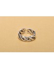 925 Sterling Silver otwarte pierścienie dla kobiet oryginalne ręcznie robione Sterling srebrny uzwojenia Twist Hollow pierścionk