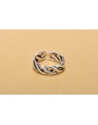 925 Sterling Silver otwarte pierścienie dla kobiet oryginalne ręcznie robione Sterling srebrny uzwojenia Twist Hollow pierścionk