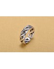 925 Sterling Silver otwarte pierścienie dla kobiet oryginalne ręcznie robione Sterling srebrny uzwojenia Twist Hollow pierścionk