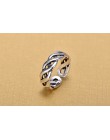 925 Sterling Silver otwarte pierścienie dla kobiet oryginalne ręcznie robione Sterling srebrny uzwojenia Twist Hollow pierścionk