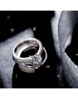 INBEAUT kobiety Wedding Ring musujące idealne okrągły Cut cyrkon kamień pierścionki kobiet Party biżuteria 2 kolor srebro i różo