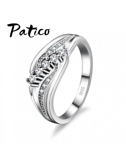 PATICO wspaniałe czechy styl atrakcyjny Design biżuteria fioletowy AAA kryształ 925 srebrny pierścień hurtownie darmowa wysyłka