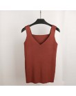 GOPLUS 2019 wiosna Crop Top dzianiny Tank topy kobiety Plus rozmiar rękawów Sexy V Neck T-shirt kamizelka kobiet Casual Camis st