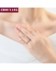 ZHOUYANG obrączka dla kobiet kochanka klasyczne Micro-wkładki cyrkonia ślub pierścionek zaręczynowy różowe złoto kolor biżuteria