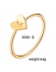 2018 nowy kształt serca A-Z początkowy pierścień srebrny złoty kolor układania spersonalizowanych list pierścienie dla kobiet Ba