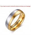 Spersonalizowane romantyczny ślub pierścionki dla zakochanych złoty ze stali nierdzewnej ze stali nierdzewnej para pierścienie d