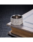 Moduł moda pełna kryształ duże obrączki dla kobiet romantyczny ze stali nierdzewnej pierścień Bague Femme złoty kolor pierścień 