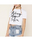 Kobiety, który po list róża Crop Top z krótkim rękawem koszulki z krótkim rękawem kobiety marka nowy Casual Tees lato kobiet T S