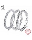 ORSA klejnoty prawdziwe 925 Sterling Silver kobiety pierścionki AAA Cubic cyrkon moda ślub pierścień biżuteria okrągły palec pie