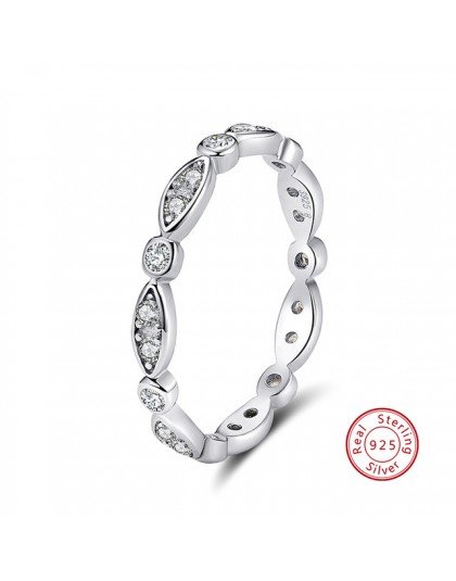 ORSA klejnoty prawdziwe 925 Sterling Silver kobiety pierścionki AAA Cubic cyrkon moda ślub pierścień biżuteria okrągły palec pie