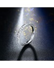 Wkładka pojedynczy wiersz kryształy pierścień dla kobiet luksusowe urok srebrny miłość pierścionek zaręczynowy ze stali nierdzew