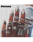 Docona liść kamień Midi pierścień zestawy w stylu Vintage kryształ Opal Knuckle pierścionki dla kobiet biżuteria Anillos Mujer 1