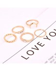 Krótkie 5 sztuk/zestaw CZ kryształ Midi pierścienie dla kobiet czeski księżyc Charms pierścienie Wedding Party biżuteria punkowa