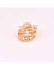 Krótkie 5 sztuk/zestaw CZ kryształ Midi pierścienie dla kobiet czeski księżyc Charms pierścienie Wedding Party biżuteria punkowa