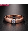ZHOUYANG 4.5mm serca i strzały cyrkonia ślub pierścień różowe złoto i srebro kolor klasyczny palec pierścień R400 R406