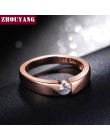 ZHOUYANG 4.5mm serca i strzały cyrkonia ślub pierścień różowe złoto i srebro kolor klasyczny palec pierścień R400 R406
