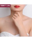 ZHOUYANG 4.5mm serca i strzały cyrkonia ślub pierścień różowe złoto i srebro kolor klasyczny palec pierścień R400 R406
